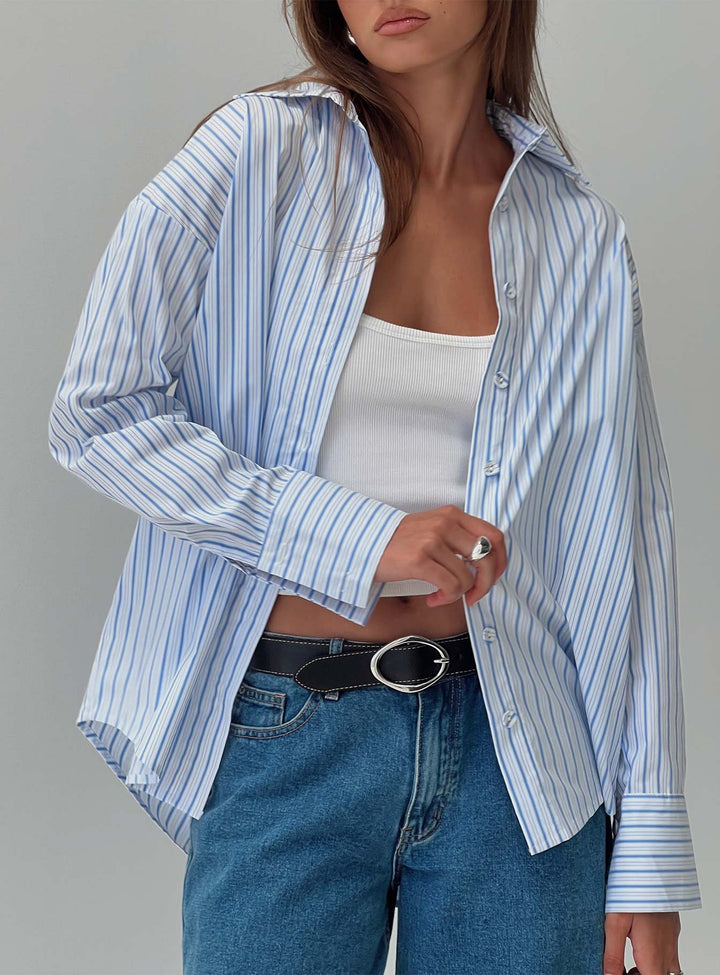 Chemise Mallin à rayures bleues et blanches