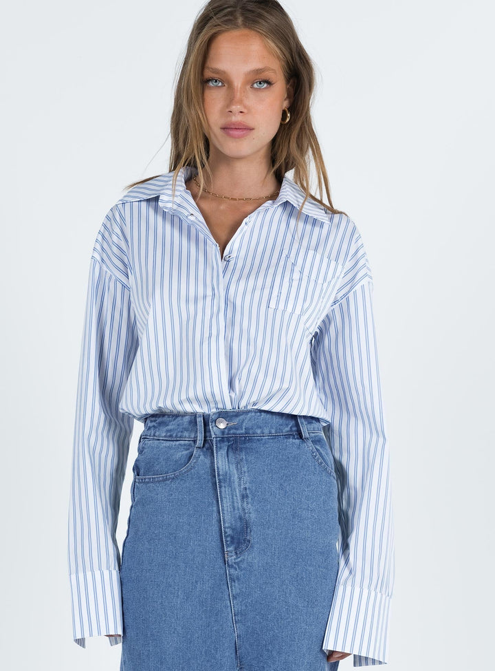 T-shirt à rayures bleues « Letters To You » 