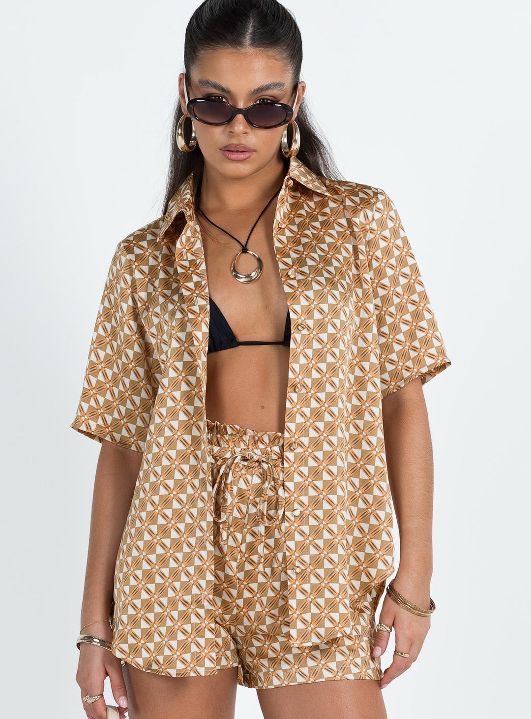 Chemise à manches courtes Ziggy Orange Geo