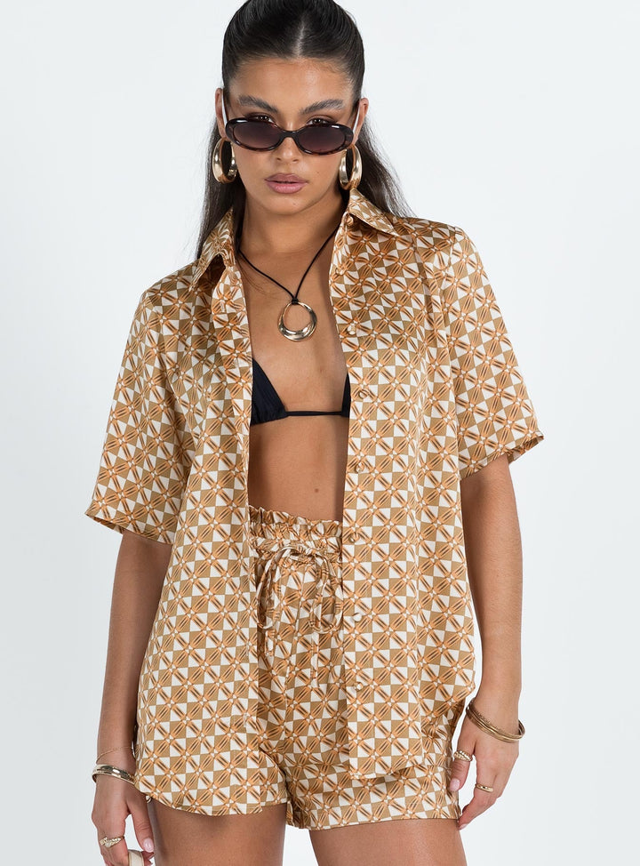 Chemise à manches courtes Ziggy Orange Geo