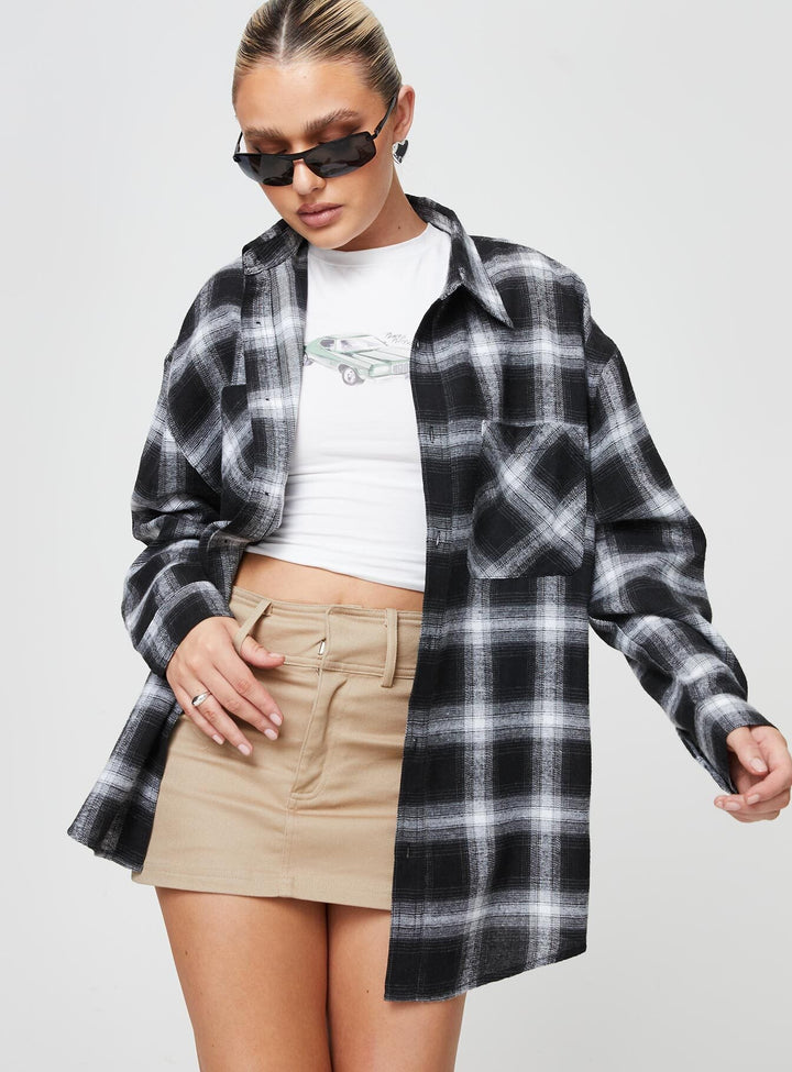 Chemise Waver à carreaux noirs et blancs 