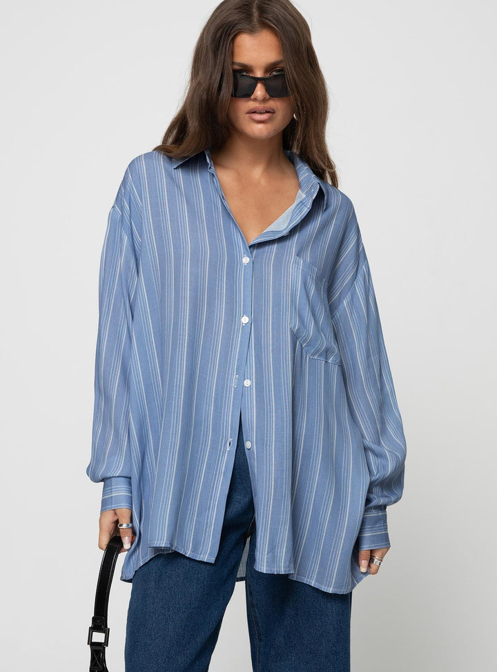 Chemise Markan bleue