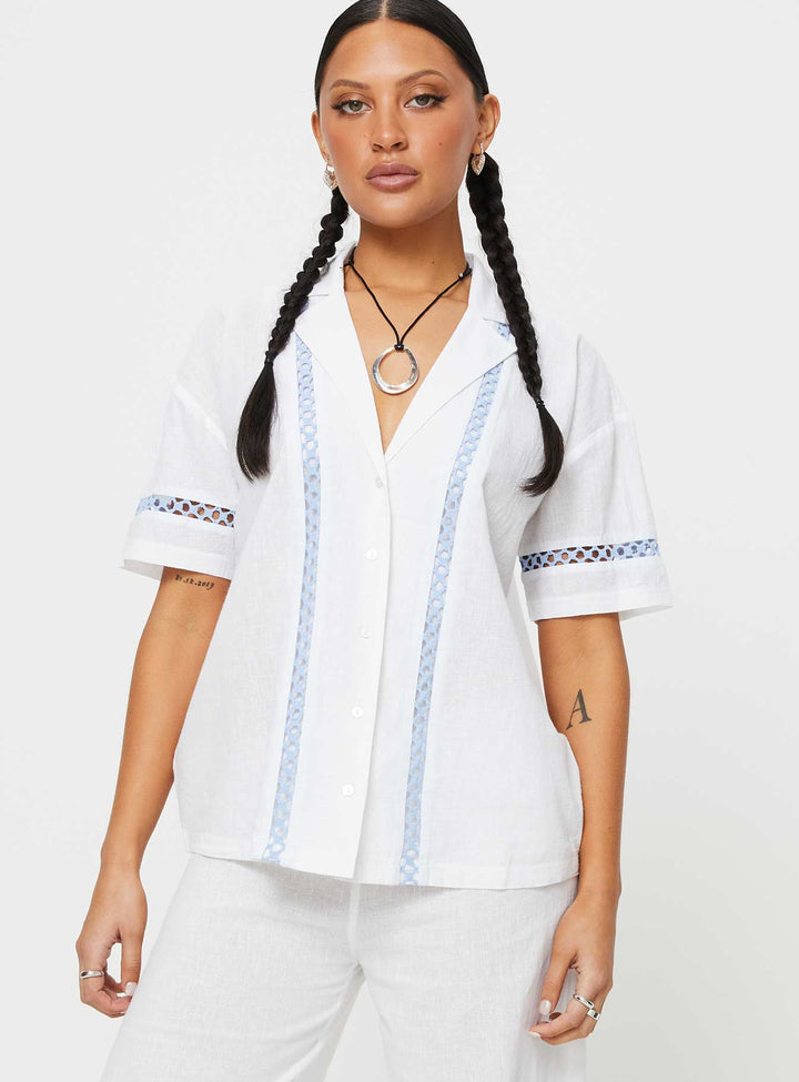 Sun Time Shirt White / Blue