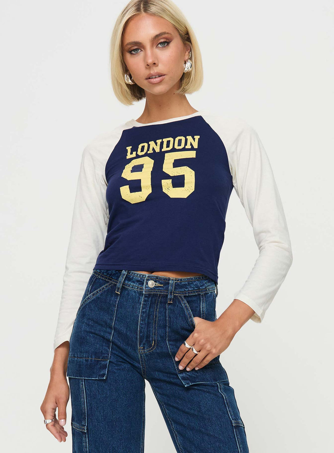 Haut à manches longues London 95 bleu marine
