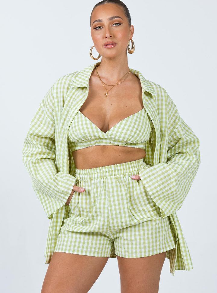 Ensemble Lillia Vert / Blanc