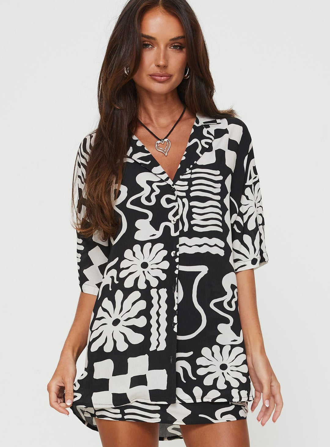 Caraliia Shirt Schwarz / Creme