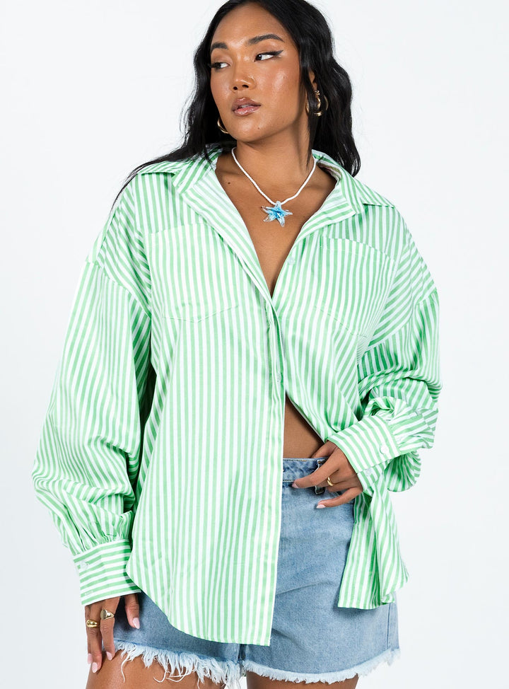 Swindon Shirt Green Stripe