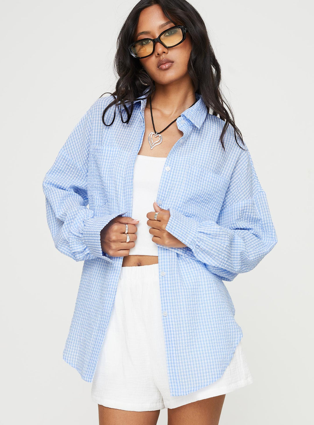 Chemise Lindford texturée bleue