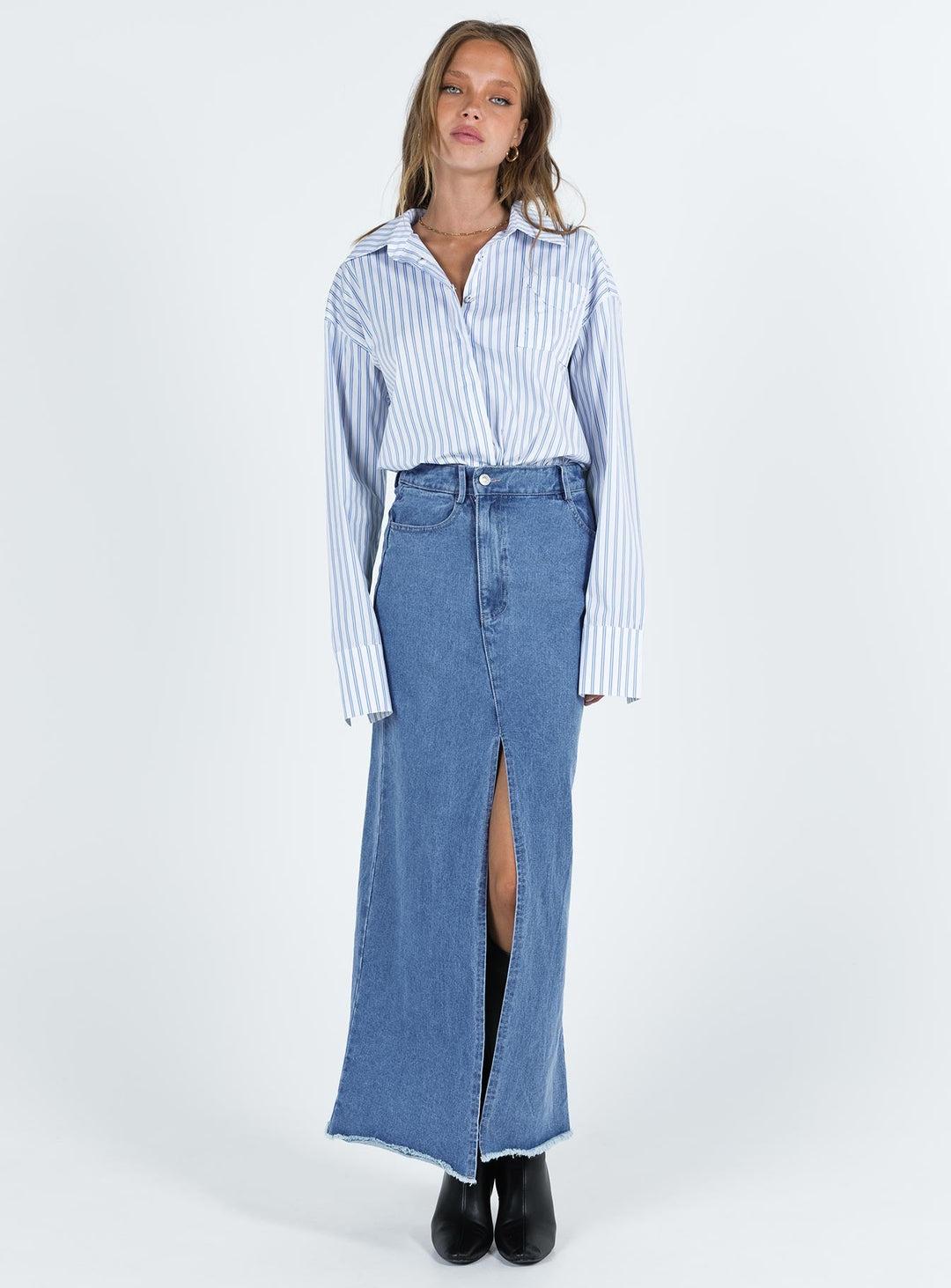 T-shirt à rayures bleues « Letters To You » 