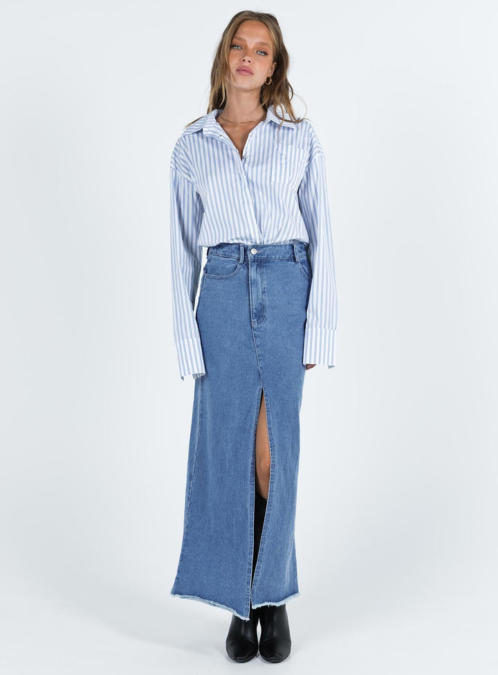 T-shirt à rayures bleues « Letters To You » 