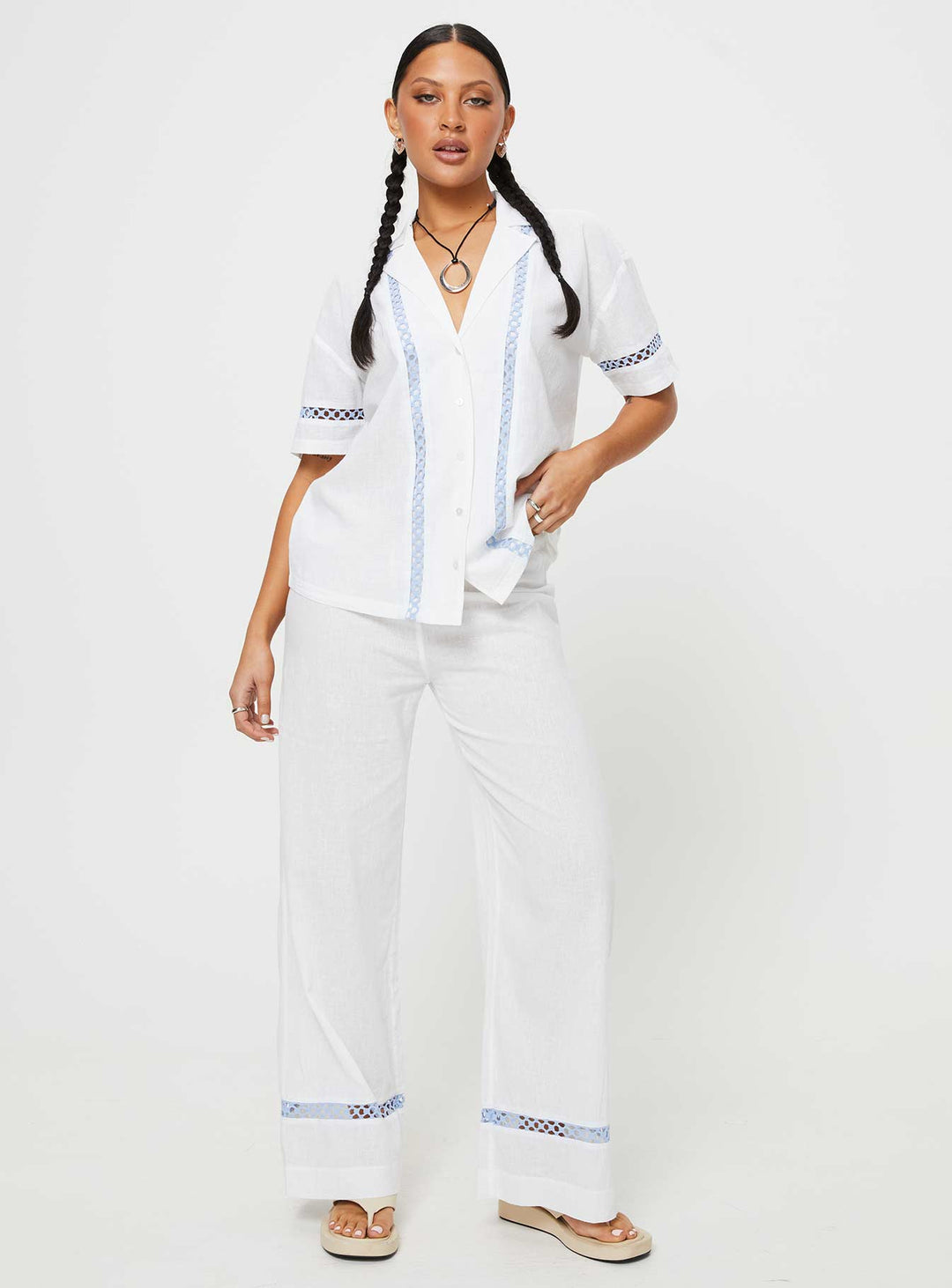 Sun Time Shirt White / Blue
