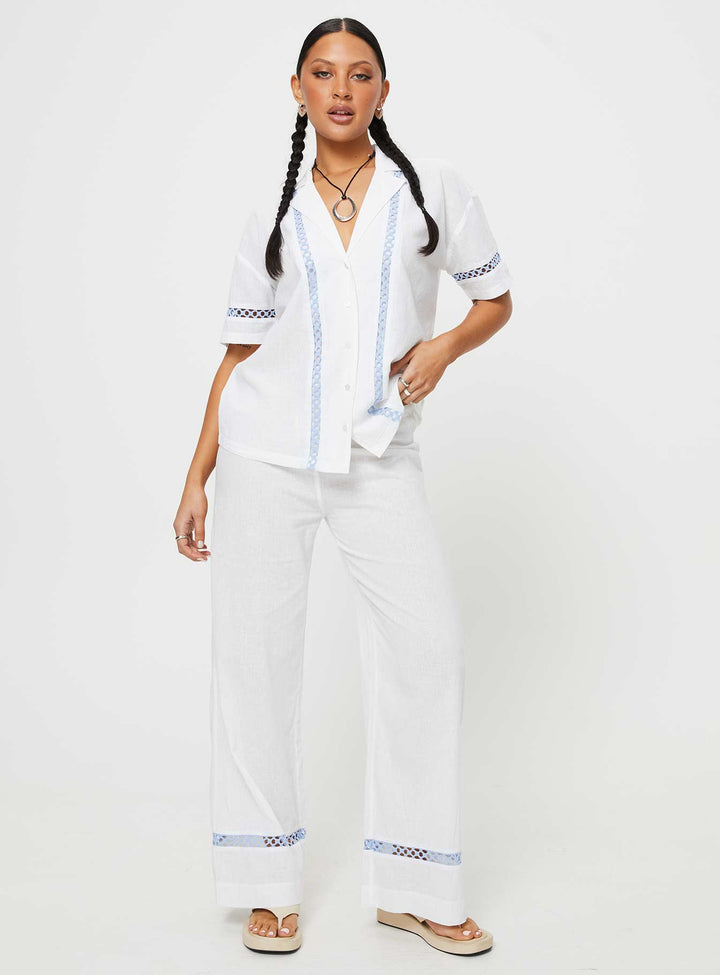 Sun Time Shirt White / Blue