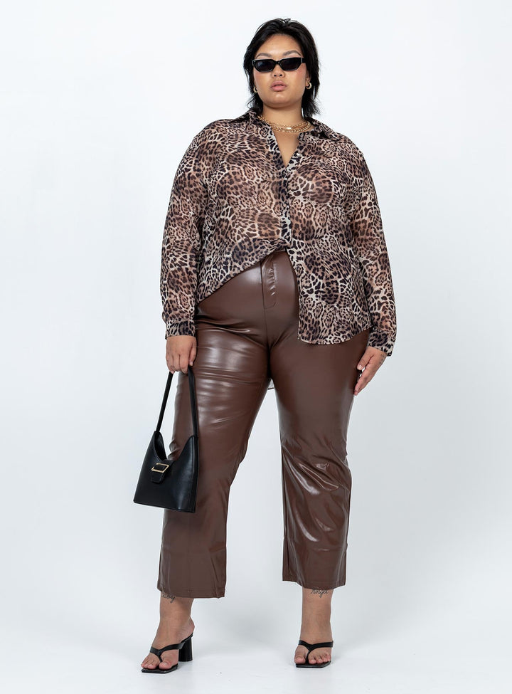 Hayden Shirt Leopard Curve