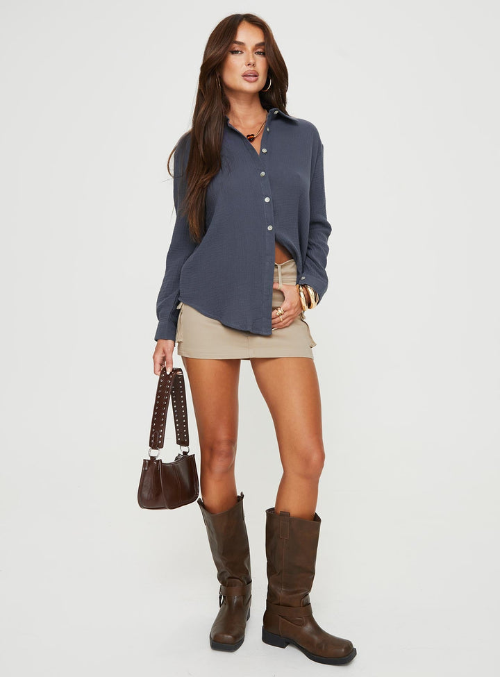 Chemise Mahalia bleu acier
