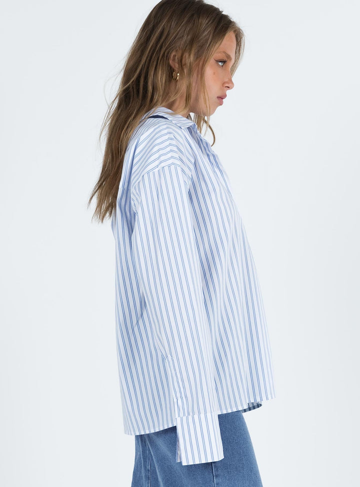 T-shirt à rayures bleues « Letters To You » 