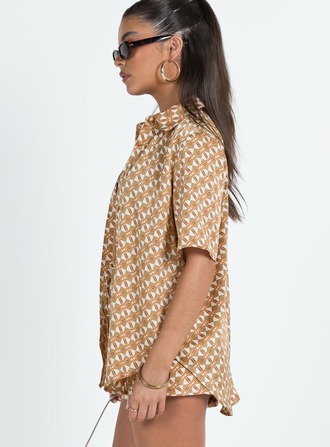 Chemise à manches courtes Ziggy Orange Geo