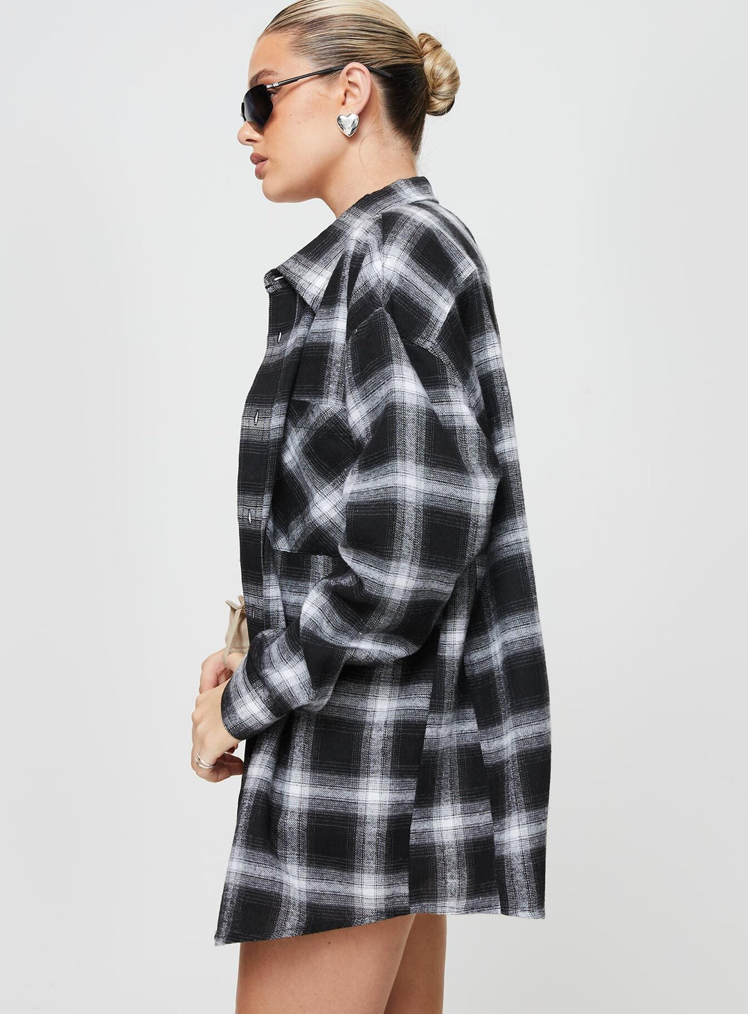 Chemise Waver à carreaux noirs et blancs 