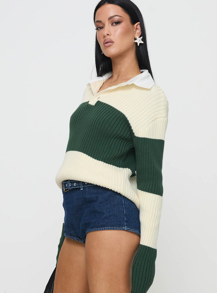 Prince Rugby Shirt Moss Stripe