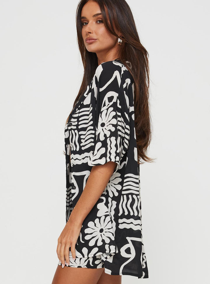 Caraliia Shirt Schwarz / Creme