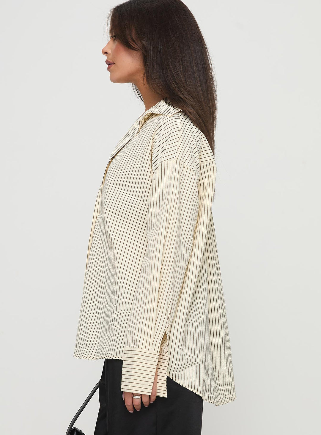 Chemise Mallin à rayures crème/marron 