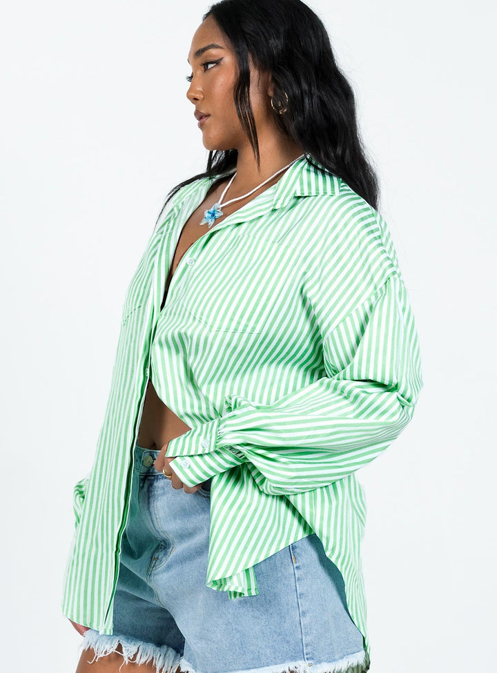 Swindon Shirt Green Stripe