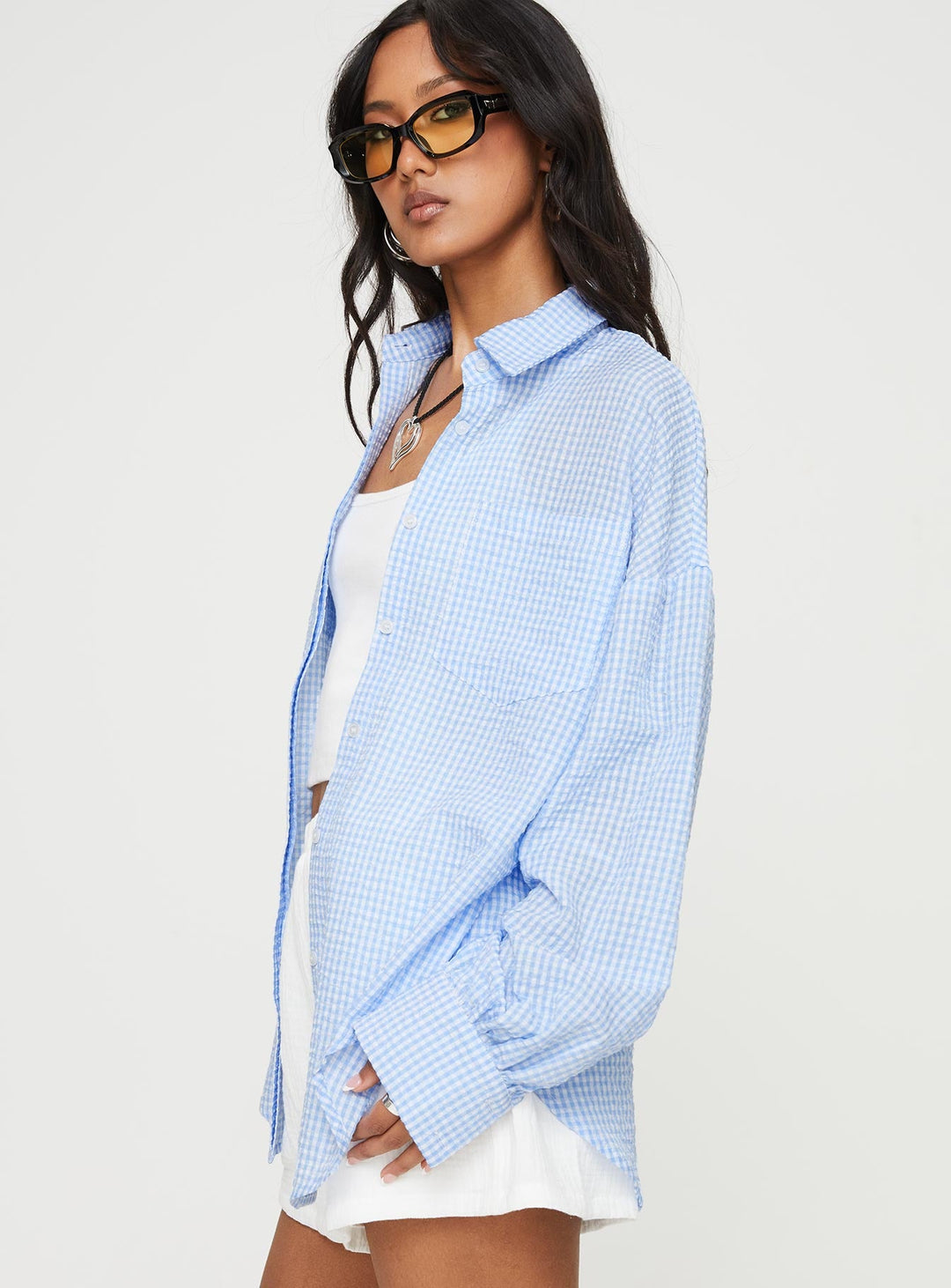 Chemise Lindford texturée bleue
