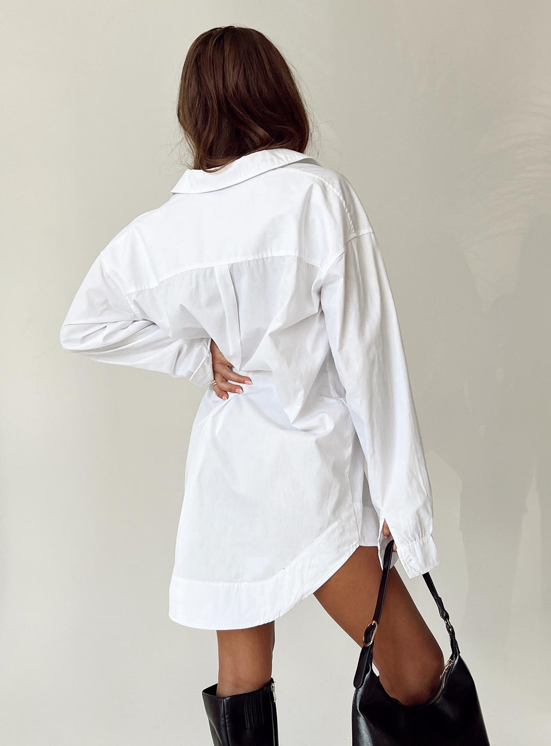 Koumi Mini Shirt Dress White