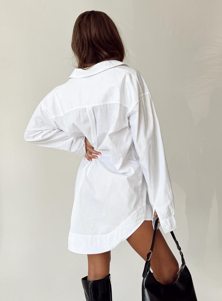 Koumi Mini Shirt Dress White