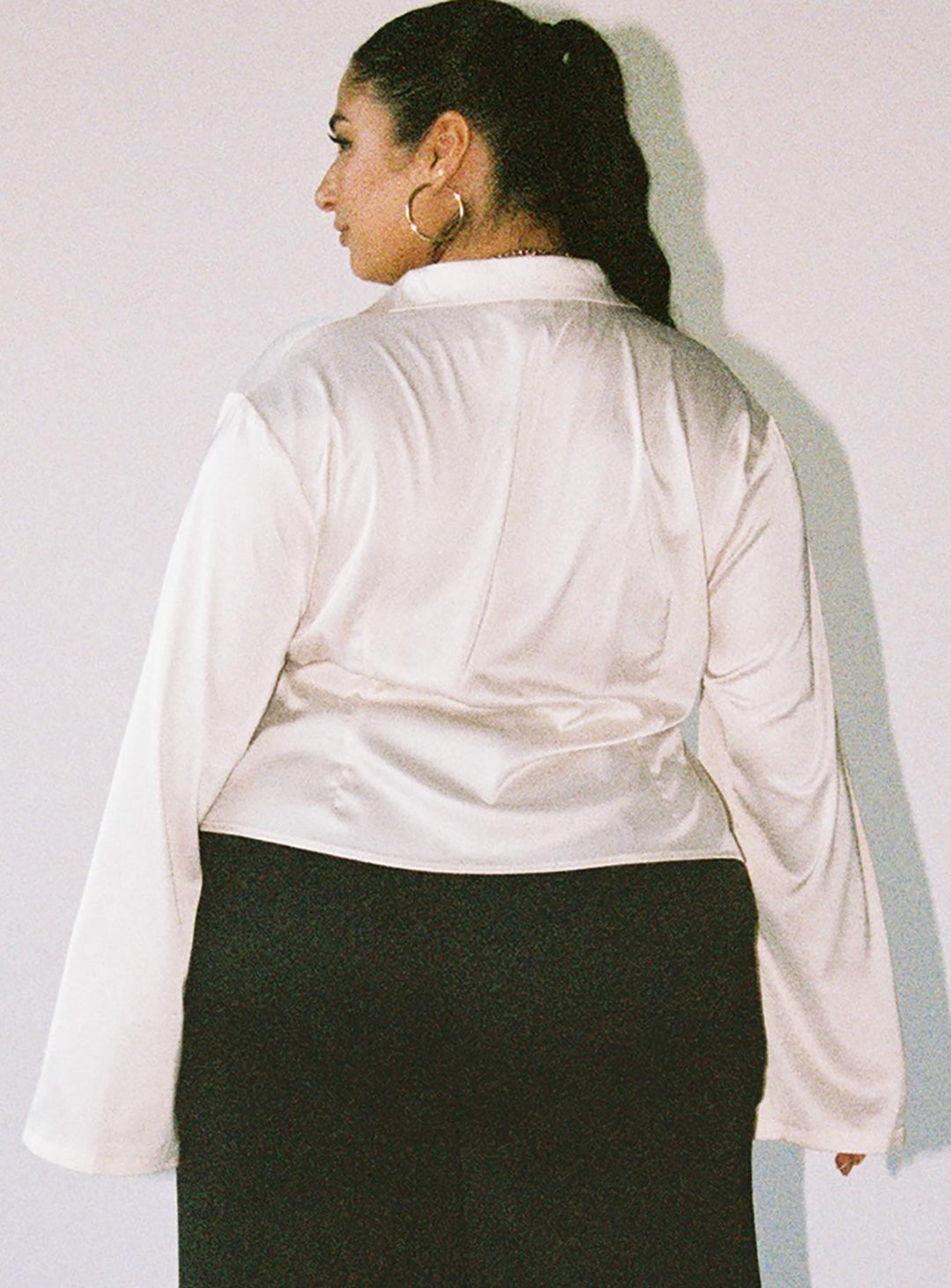Anni Satin Shirt Cream Curve