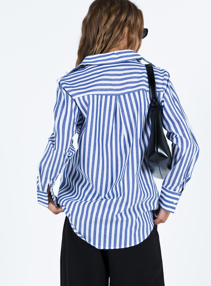 Shaylan Stripe Shirt Blue