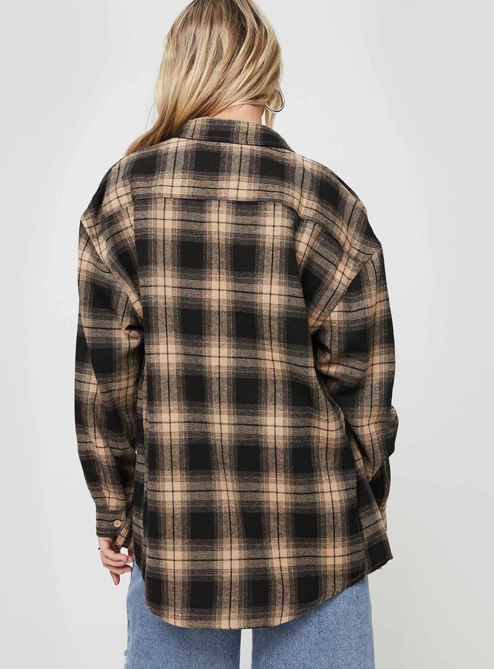 Chemise Waver à carreaux noir/orange 