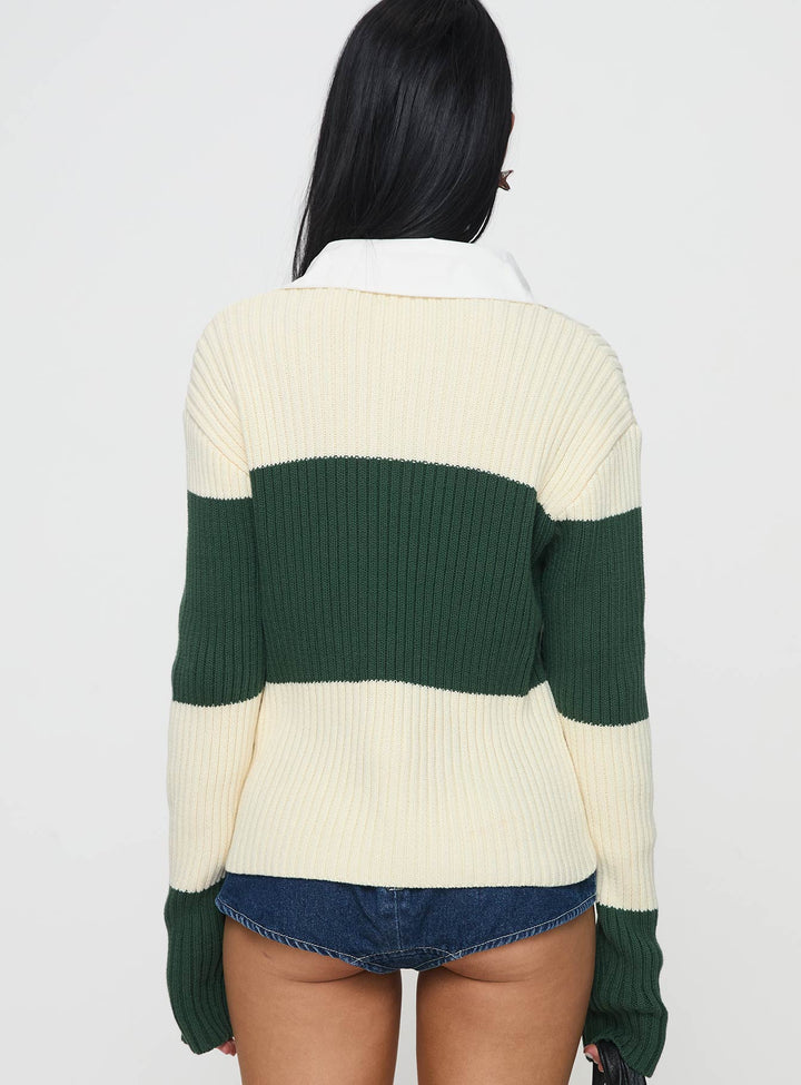 Prince Rugby Shirt Moss Stripe