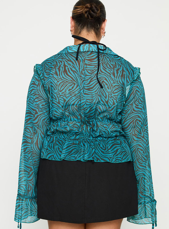 Holidaze Long Sleeve Top Zebra Curve