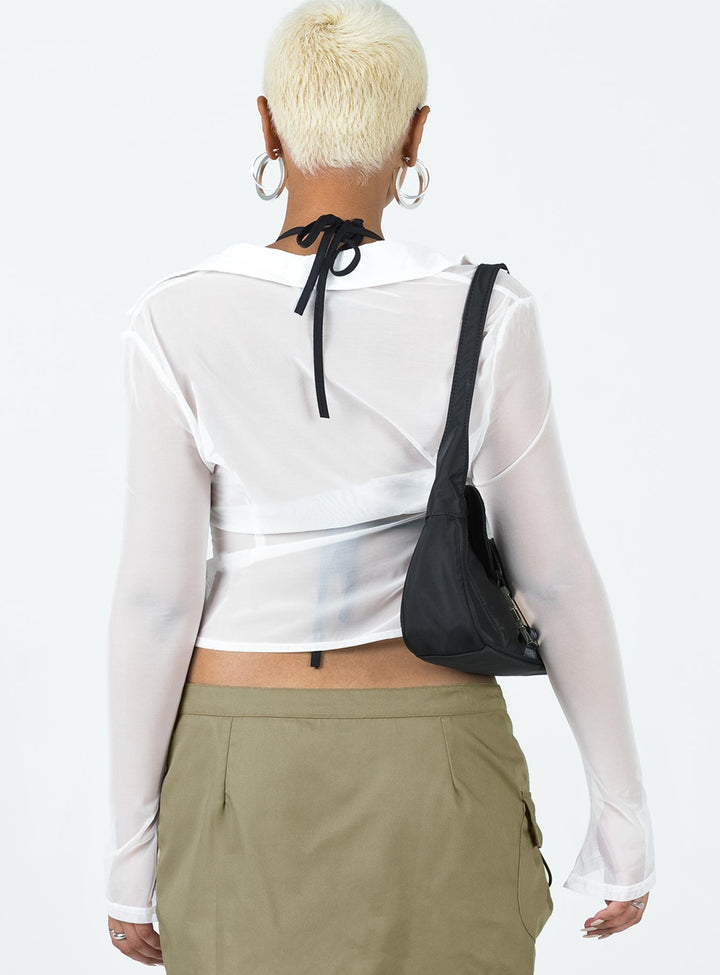 Banner Mesh Shirt Ivory