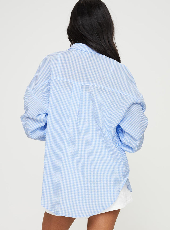 Chemise Lindford texturée bleue