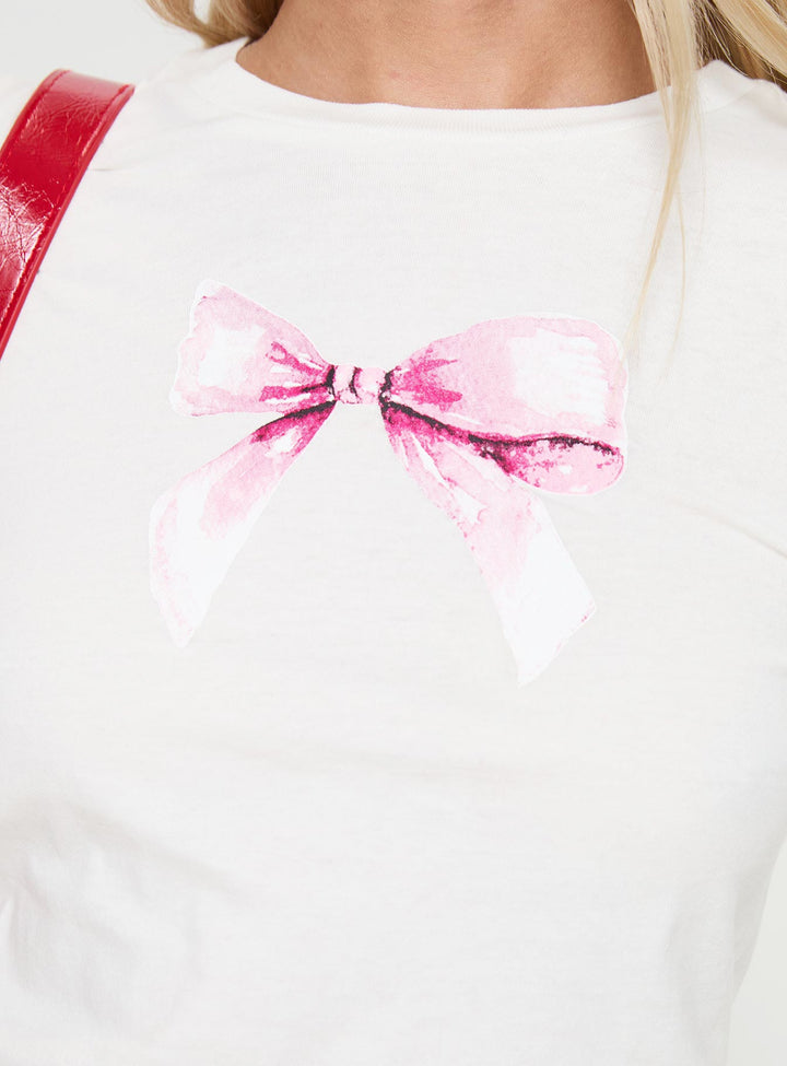 Bow Baby Long Sleeve Top White