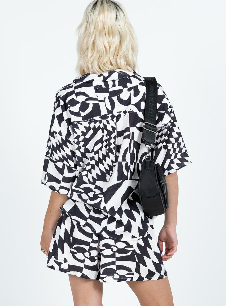 Ensemble de damier Merve noir/blanc