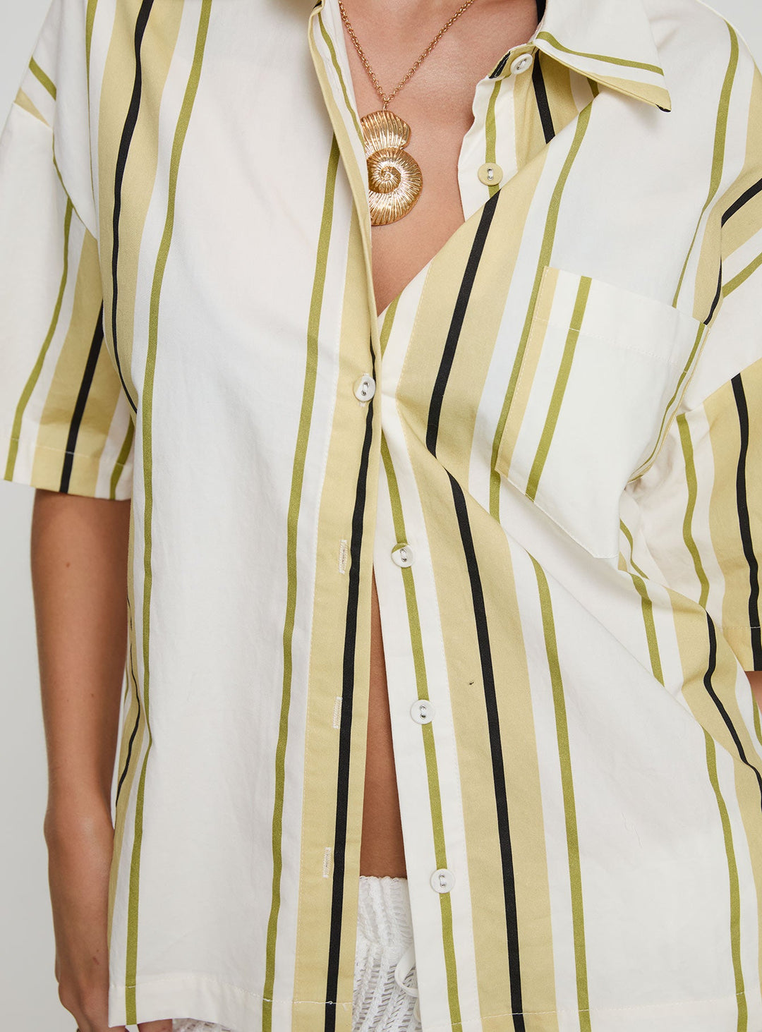 Karyn Top White / Yellow Stripe