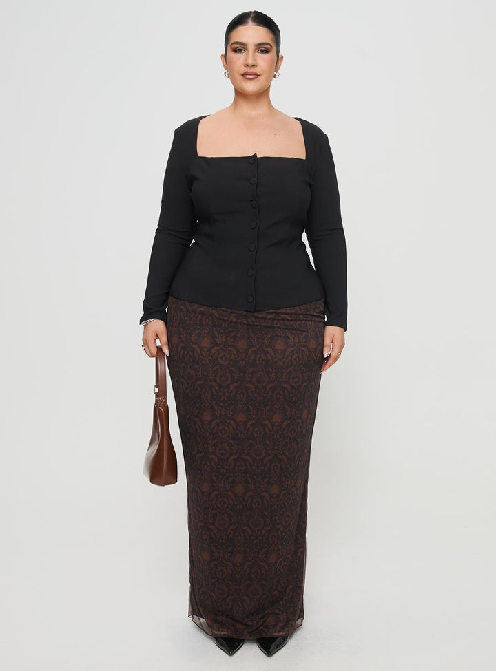 Gaskin Long Sleeve Top Black Curve