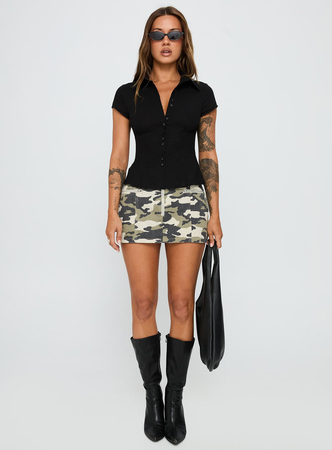 Cottesloe Blouse Top Textured Black