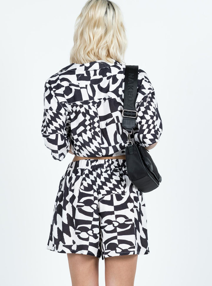 Ensemble de damier Merve noir/blanc