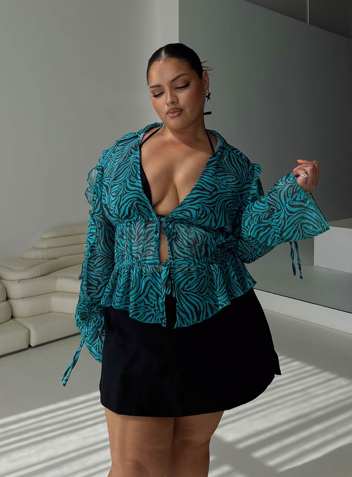 Holidaze Long Sleeve Top Zebra Curve